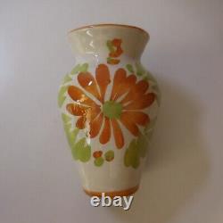 Miniature ceramic terracotta vase vintage Art Nouveau handmade N7649