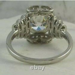 Modern Art Deco Style Diamond Round Vintage Style 925 Silver Woman Ring