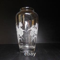 N23.320 transparent white glass flower vase Cerve vintage art nouveau France