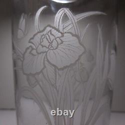 N23.320 transparent white glass flower vase Cerve vintage art nouveau France