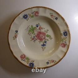 N23.321 vintage art nouveau ceramic faience flower empty pocket hollow plate