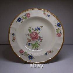 N23.321 vintage art nouveau ceramic faience flower empty pocket hollow plate