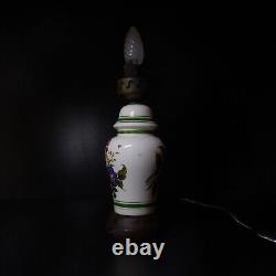 N24.184 foot lamp wood ceramic metal flower vintage art nouveau lighting