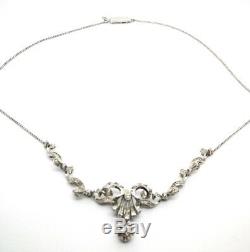 Necklace Antique White Gold 18k Vintage Art Nouveau Vintage 20 Diamonds