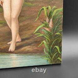 Nude Woman Naked Oil Painting Art Nouveau Vintage