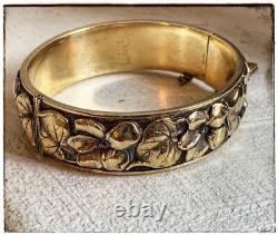 Old Art Bracelet New Gold Plated Jonc Sleeve Vintage Gold Plated Bangle