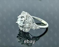 Old Art Deco Vintage Engagement Ring Silver