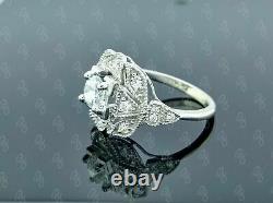 Old Art Deco Vintage Engagement Ring Silver Sterling