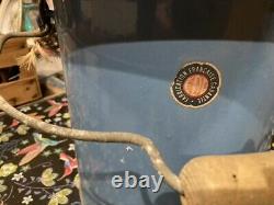 Old Ash Bucket Enamel Trash Bucket Hygienic Ename Blue Vintage Radiance