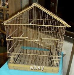 Old Cage At Canaris Vintage Chardonneret Circa 1900 Wood And Metal To Be Restored