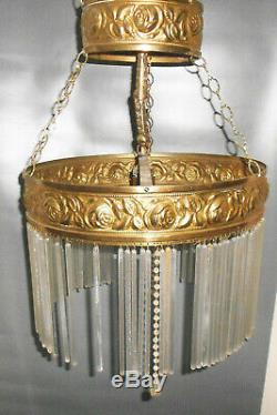 Old Chandelier 4flamig Art Nouveau Ceiling Lamp Suspension Chandelier Vintage