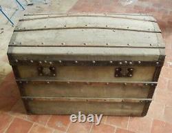 Old Malle Chest Travel Bombed With Keys And Vintage Baskets Circa 1900