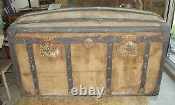 Old Travel Box Malle Basket Wedding Kit Vintage Bombé 1900
