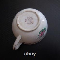 Opaque porcelain round vintage art nouveau decoration cup France N3967.