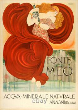 Original Vintage Italian Poster Fonte Meo By Nonni C1910 Rare Art Nouveau Water