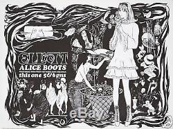 Original Vintage Poster Alice Boots Aubrey Beardsley Art Nouveau Fashion 60s