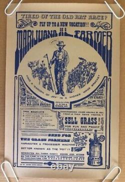 Original vintage poster marijuana farmer culture herb weed pin-up girl 1960s