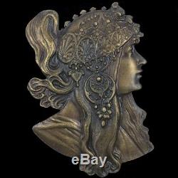 Our Vintage 70's Byzantine Brunette Alphonse Mucha Art Nouveau 1897 Rare
