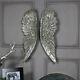 Pair Of Large Silver Gilding Angel Wings Vintage Style Wall Art House Gift