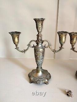Pair of Vintage French Bronze Candelabra, Candleholder, Antique Bronze Candle Holders