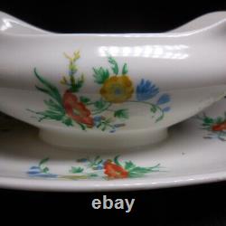 Porcelain Limoges GDF France Vintage Art Nouveau N8006 Ceramic Sauceboat