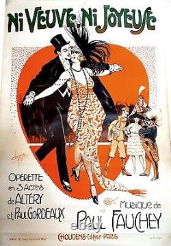 Poster 1919/ Operette /vintage/ Veuve /lithography/ Paris/ Art Nouveau / Art