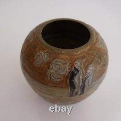Pot Vase Engraving Sculpture Brass Handmade Art Nouveau Made In India Vintage XX