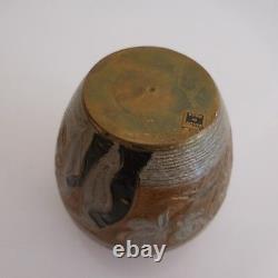 Pot Vase Engraving Sculpture Brass Handmade Art Nouveau Made In India Vintage XX