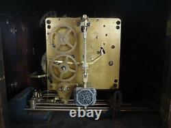 Rare Ancien Pendule Carillon Cle Vintage Clock Art Nouveau A Poser Bois Chemin
