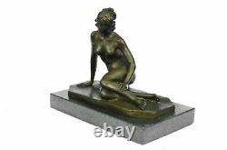 Rare Sculpture Vintage Style Art Nouveau Victorian Marble Erotic Woman Nude