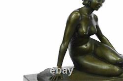 Rare Sculpture Vintage Style Art Nouveau Victorian Marble Erotic Woman Nude