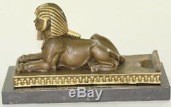Rare Vintage European Finery Art Deco Egyptian Revival Bronze Sphinx Cast Iron