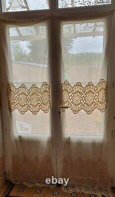 Ravishing PAIR of French 1920's Art Nouveau Window Panels