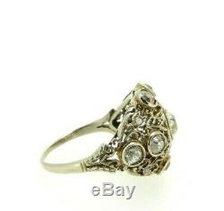 Ring Antique Art Nouveau Vintage 18k Gold Solid With Diamond 2.2 Ct All