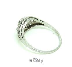 Ring Art Nouveau Ans'10 Liberty Or Massive 18 Kt Vintage Diamond 0,20 Ct