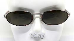 Rolling 736 Men's Silver Oval Mat Vintage 90 Made In Italy Sunglasses