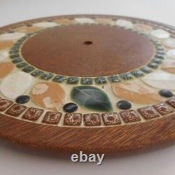Round Top Handmade Wood Ceramic Mosaic Vintage Art Deco Table N4188