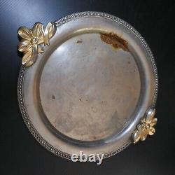 Round vintage Art Nouveau golden metal table design collection XX N6376