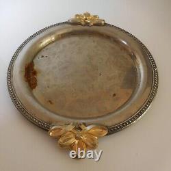 Round vintage Art Nouveau golden metal table design collection XX N6376