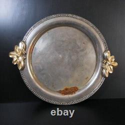 Round vintage Art Nouveau golden metal table design collection XX N6376