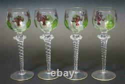 Set Of 4 Vintage Glasses Art Nouveau Theresienthal Palace Glazed