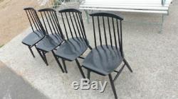 Set Of 4 Vintage Wooden Chairs Fanett Tapiovaara 60s Scandinavian Year