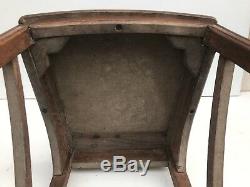 Set Of 6 Antique Chairs Art Nouveau Vintage Wood + Leather
