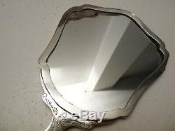 Set Toilet Brushes And Silver Mirror 800 Art Nouveau Vintage Ans'20