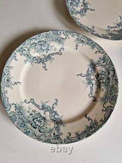 Set of 8 Art Nouveau Style Louis XV Blue Dauphin BFK Vintage Plates