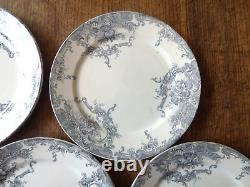Set of 8 Art Nouveau Style Louis XV Blue Plates, Dauphin BFK Vintage Model