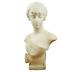 Signed Bust By Cesare Lapini 19th Century White Marble Art Nouveau Vintage Ancient Sculpture