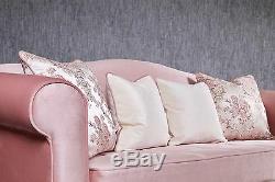 Sofa Baroque Antique Rose Massif Aged Vintage Art Style Upholstered Furniture