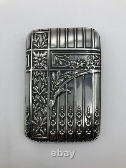 Solid Silver and Vermeil Cigarette Case Germany 1900 Art Nouveau