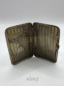 Solid Silver and Vermeil Cigarette Case Germany 1900 Art Nouveau